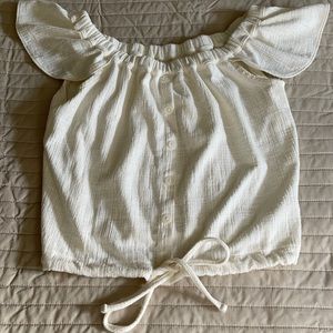Madewell cream gauze, off the shoulder, top